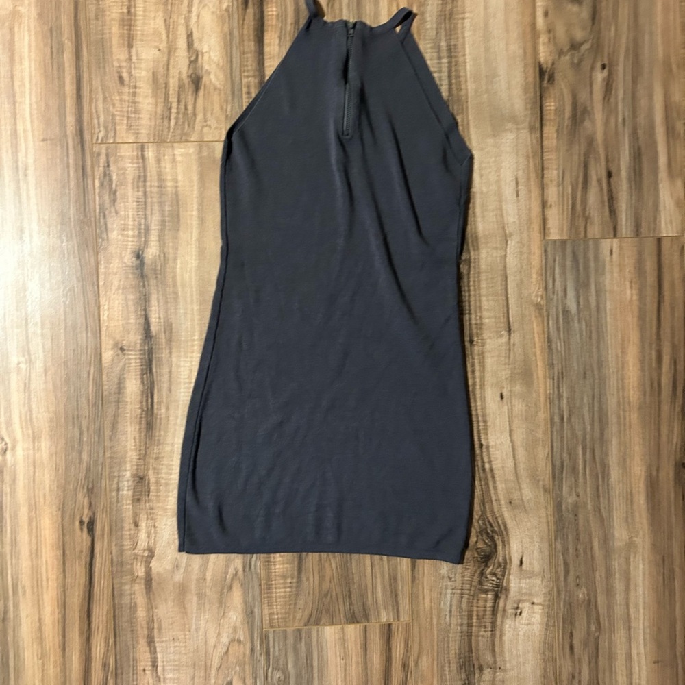 Aster Gray Ribbed  Mini Dress - Picture 3 of 3